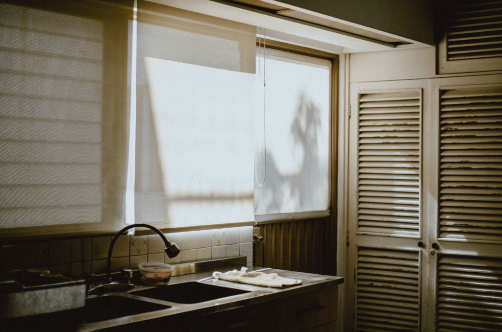 window shutters in kitchen